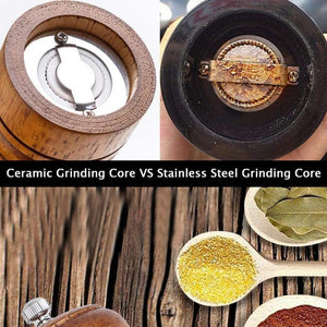 Manual Pepper Grinder Oak Wood Salt And Pepper Mill Multi-purpose Cruet 5" 8" 10" Kitchen Tool With Ceramic Grinder