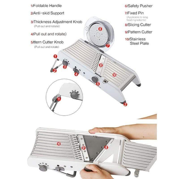 Manual Vegetable Cutter Multifunctional Grater With Adjustable 304 Stainless Steel Blades for Vegetable Fruit Kitchen Tools