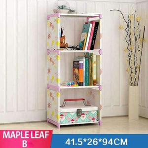 Planet Gates Maple Leaf B Simple Nonwoven Fabric Bookshelf Multi-functional Closet Storage Cabinet Folding Assembled Exquisite Book Shelf for home decor
