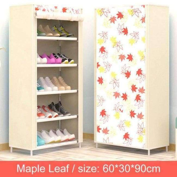 Planet Gates Maple leaf Shoe cabinet 6-layer 5-grid Non-woven fabrics large shoe rack organizer removable shoe storage for home furniture