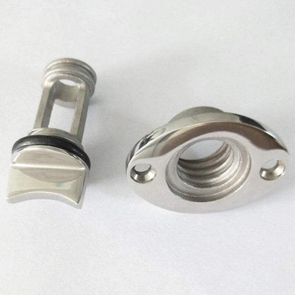 Planet Gates Marine Boat Surface Polishing Oval Garboard Drain Plug Fits Hole Screw Thread Corrosion Resistant 316 Stainless Steel