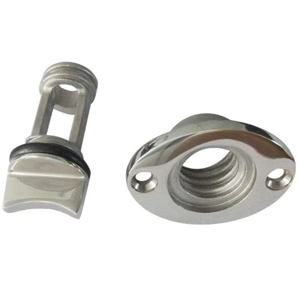 Planet Gates Marine Boat Surface Polishing Oval Garboard Drain Plug Fits Hole Screw Thread Corrosion Resistant 316 Stainless Steel