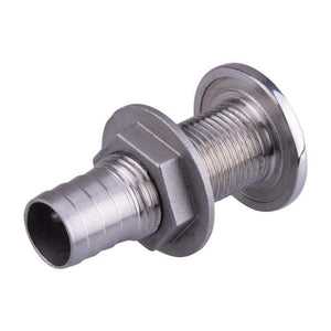 Planet Gates Marine Connector Hose Barb Stainless Steel Drain Pipe Tube 1.5cm Thru Hull Silver 316 Drain Joint Fitting For Boat Yacht  3/8"