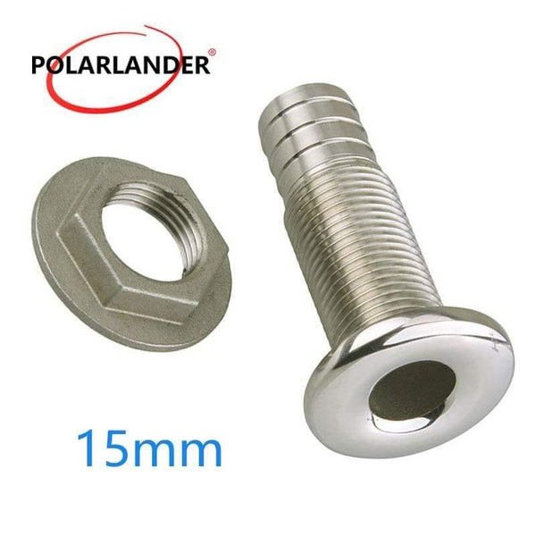 Planet Gates Marine Connector Hose Barb Stainless Steel Drain Pipe Tube 1.5cm Thru Hull Silver 316 Drain Joint Fitting For Boat Yacht  3/8"