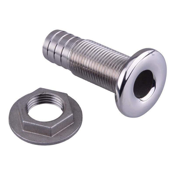 Planet Gates Marine Connector Hose Barb Stainless Steel Drain Pipe Tube 1.5cm Thru Hull Silver 316 Drain Joint Fitting For Boat Yacht  3/8"