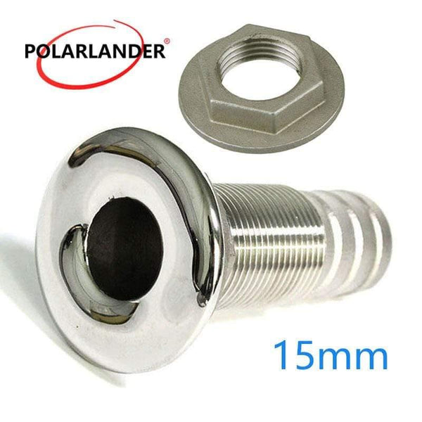Planet Gates Marine Connector Hose Barb Stainless Steel Drain Pipe Tube 1.5cm Thru Hull Silver 316 Drain Joint Fitting For Boat Yacht  3/8"