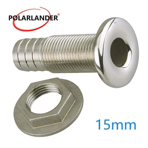 Planet Gates Marine Connector Hose Barb Stainless Steel Drain Pipe Tube 1.5cm Thru Hull Silver 316 Drain Joint Fitting For Boat Yacht  3/8"