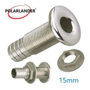 Planet Gates Marine Connector Hose Barb Stainless Steel Drain Pipe Tube 1.5cm Thru Hull Silver 316 Drain Joint Fitting For Boat Yacht  3/8"