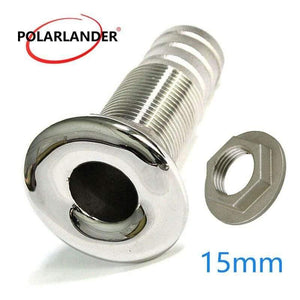 Planet Gates Marine Connector Hose Barb Stainless Steel Drain Pipe Tube 1.5cm Thru Hull Silver 316 Drain Joint Fitting For Boat Yacht  3/8"