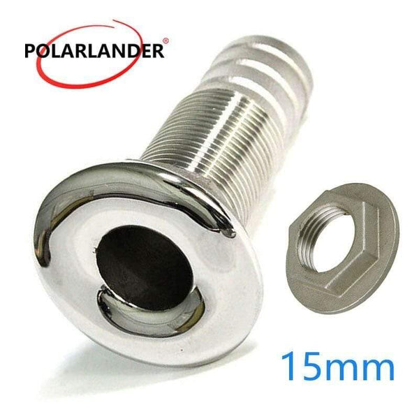Planet Gates Marine Connector Hose Barb Stainless Steel Drain Pipe Tube 1.5cm Thru Hull Silver 316 Drain Joint Fitting For Boat Yacht  3/8"