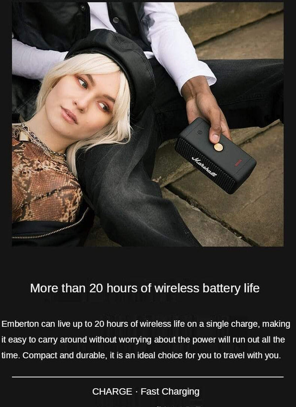 Planet Gates MARSHALL EMBERTON Original Wireless Bluetooth Speaker IPX7 Waterproof Sports Speaker Stereo Bass Sound Outdoor Portable Speakers