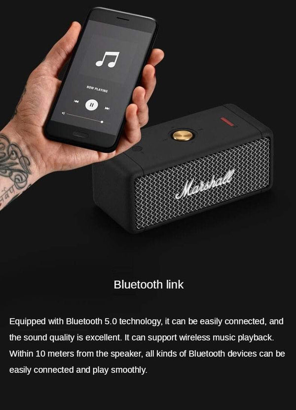 Planet Gates MARSHALL EMBERTON Original Wireless Bluetooth Speaker IPX7 Waterproof Sports Speaker Stereo Bass Sound Outdoor Portable Speakers