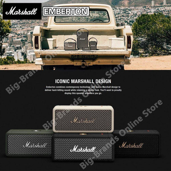 Planet Gates MARSHALL EMBERTON Wireless Bluetooth Speaker IPX7 Waterproof Sports Speaker Stereo Bass Sound Outdoor Portable Original Speakers