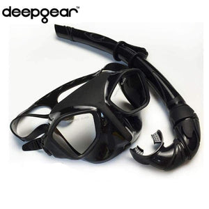 Planet Gates Mask and Snorkel Scuba diving gears and snorkel equipment Black silicone diving mask Low profile spearfishing mask flexable snorkel