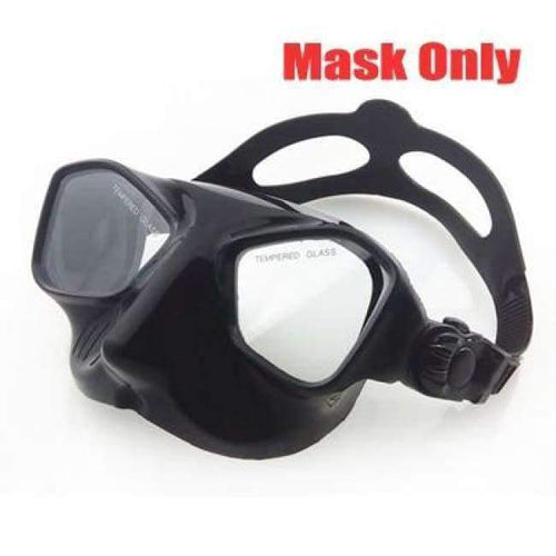 Planet Gates Mask Scuba diving gears and snorkel equipment Black silicone diving mask Low profile spearfishing mask flexable snorkel