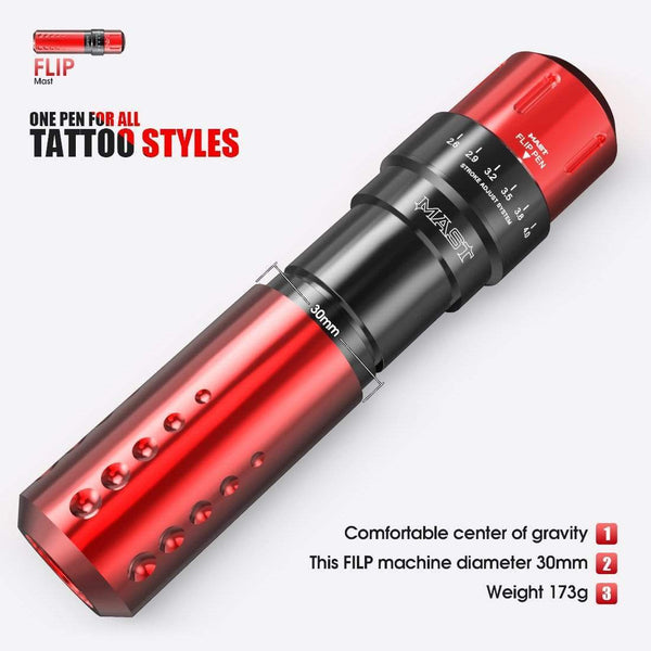 Planet Gates Mast Flip New Design Adjustable Six Stroke Lengths Custom Coreless Motor RCA Interface Tattoo Rotary Machine Pen Tattoo Supplies