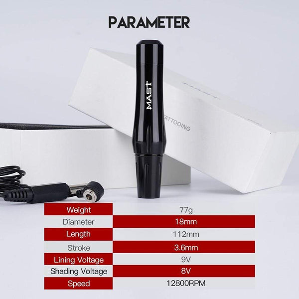 Planet Gates Mast Magnetic Tattoo Machine Pen Permanent Makeup Kit with OLED Display Power Supply for Cartridge Needles Tattoo Supplies Set