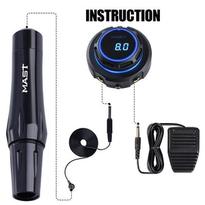 Planet Gates Mast Magnetic Tattoo Machine Pen Permanent Makeup Kit with OLED Display Power Supply for Cartridge Needles Tattoo Supplies Set