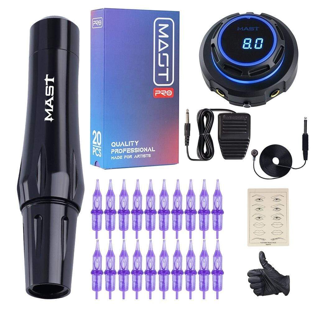 Planet Gates Mast Magnetic Tattoo Machine Pen Permanent Makeup Kit with OLED Display Power Supply for Cartridge Needles Tattoo Supplies Set