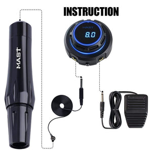 Planet Gates Mast Magnetic Tattoo Machine Pen Permanent Makeup Kit with OLED Display Power Supply for Cartridge Needles Tattoo Supplies Set