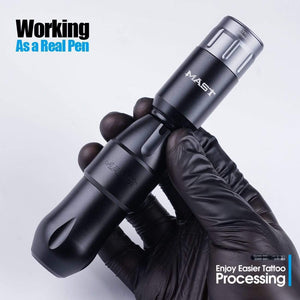 Planet Gates Mast Tour Pro Coreless Motor Permanent Tattoo Rotary Pen Wireless Machine Kit with Two Batteries Mast Pro Needles Cartridge Set