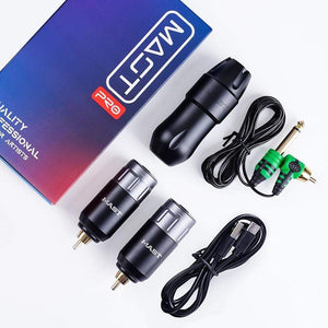 Planet Gates Mast Tour Pro Coreless Motor Permanent Tattoo Rotary Pen Wireless Machine Kit with Two Batteries Mast Pro Needles Cartridge Set
