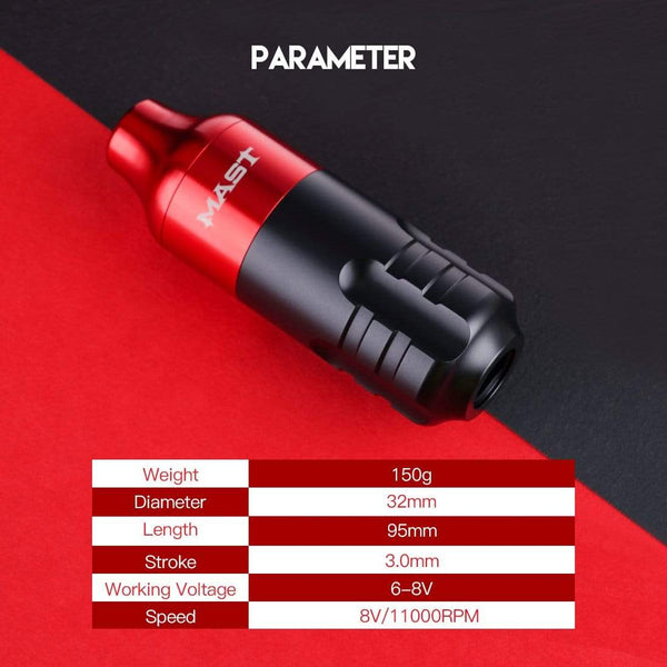 Planet Gates Mast Tour RCA Cord Rotary Pmu Permanent Makeup Pen Tattoo Machine Kit with Wireless Battery Power Pro Cartridge Needles Set