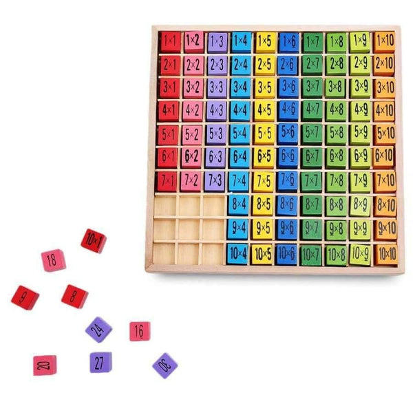 Planet Gates Math Learning Montessori Ulysse Multiplication Board Toys Table Educational Toy 10 X 10 Natural Wood Material Figure Blocks