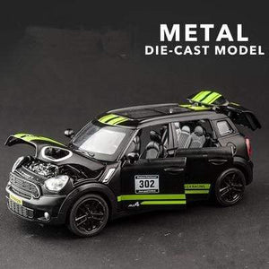Planet Gates Matte black 1:32 BMW Mini Countryman Diecast Alloy Metal Car Model MINI Cooper Simulation Toy Car Model Sound Light Collection Children Gift