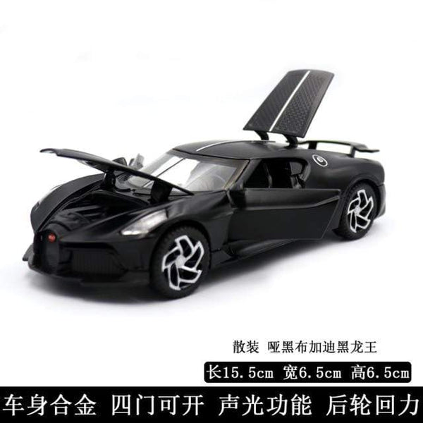 Planet Gates Matte black 1:32 Simulation Bugatti Black Dragon Sports Car Model Alloy Car Model Metal Toy Car Boy Gift Car Decoration Jewelry Collection