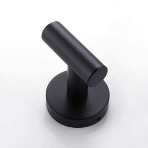 Planet Gates Matte Black 3-Piece Bathroom Accessories Set Stainless Steel Wall Mount - Includes 12" Towel Bar, Toilet Paper Holder, Robe Hook