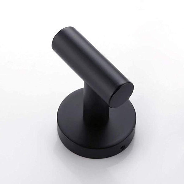 Planet Gates Matte Black 3-Piece Bathroom Accessories Set Stainless Steel Wall Mount - Includes 12" Towel Bar, Toilet Paper Holder, Robe Hook