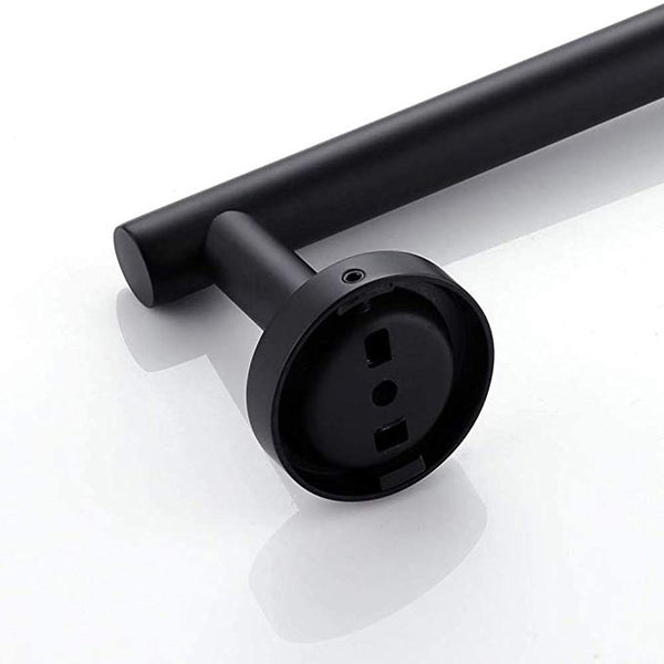 Planet Gates Matte Black 3-Piece Bathroom Accessories Set Stainless Steel Wall Mount - Includes 12" Towel Bar, Toilet Paper Holder, Robe Hook