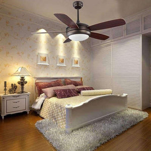 Planet Gates Matte black / 46 inch 48W Dimming / remote control Led ceiling lamp simple restaurant LED fan light bedroom living room led chandelier remote control home energy saving lamp
