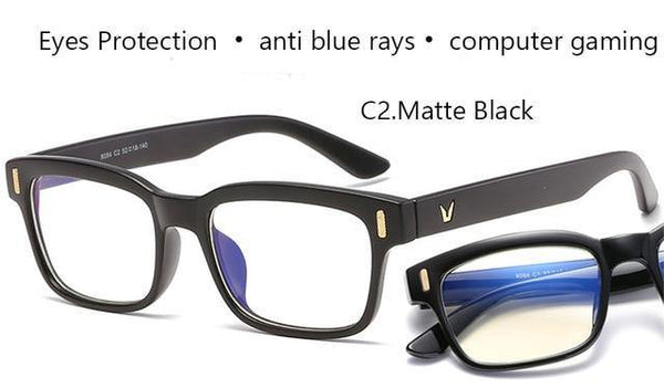 Planet Gates Matte Black-Clear Anti Blue Rays Computer Glasses Men Blue Light Gaming Glasses Protection Myopia