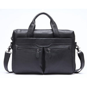 Planet Gates Matte Black Leather Men Bags Business Briefcase Men's Laptop Bag Man Vintage Crossbody Shoulder Handbag Male Messenger Bag Portfolio