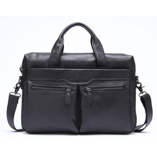 Planet Gates Matte Black Leather Men Bags Business Briefcase Men's Laptop Bag Man Vintage Crossbody Shoulder Handbag Male Messenger Bag Portfolio