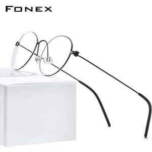 Planet Gates matte black Titanium Glasses Frame Women Prescription Eyeglasses Men New Korean Myopia Optical Frames Morten Screwless Eyewear 7510