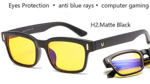 Planet Gates Matte Black-Yellow Anti Blue Rays Computer Glasses Men Blue Light Gaming Glasses Protection Myopia