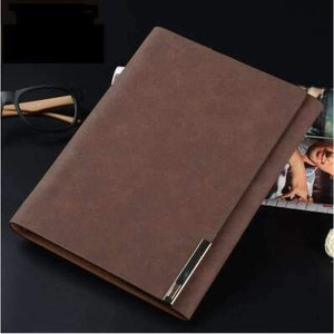 Planet Gates Matte Coffee Paperboat Vintage leather a5 loose leaf notebook logo custom stationery commercial rings notepad spiral travelers writing pads