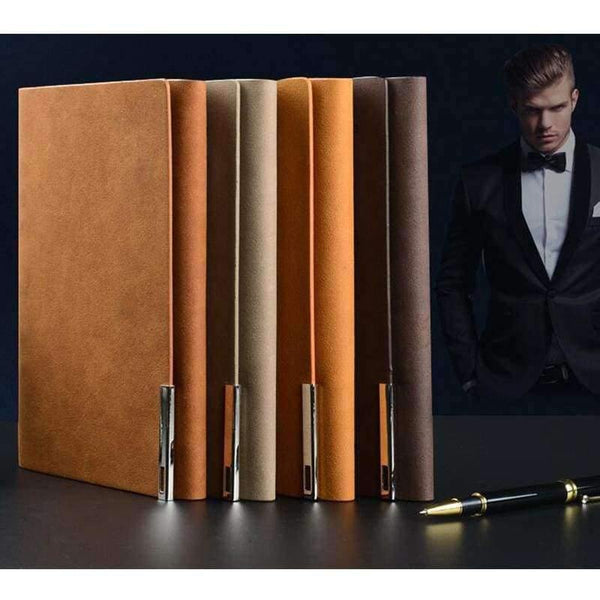 Planet Gates Matte Coffee Paperboat Vintage leather a5 loose leaf notebook logo custom stationery commercial rings notepad spiral travelers writing pads