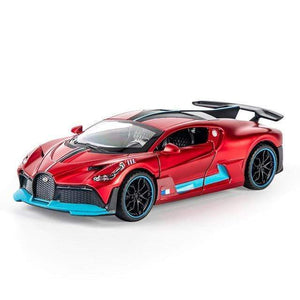 Planet Gates Matte red 1/32 Alloy Bugatti DIVO Super Sports Car Model Toy Die Cast Pull Back Sound Light Toys Vehicle For Children Kids Gift