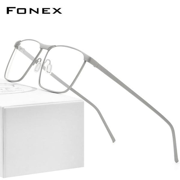 Planet Gates Matte Silver Pure Titanium Glasses Frame Men 2020 Prescription Eye Glasses for Men Square Eyeglasses Myopia Optical Frame Eyewear 8526