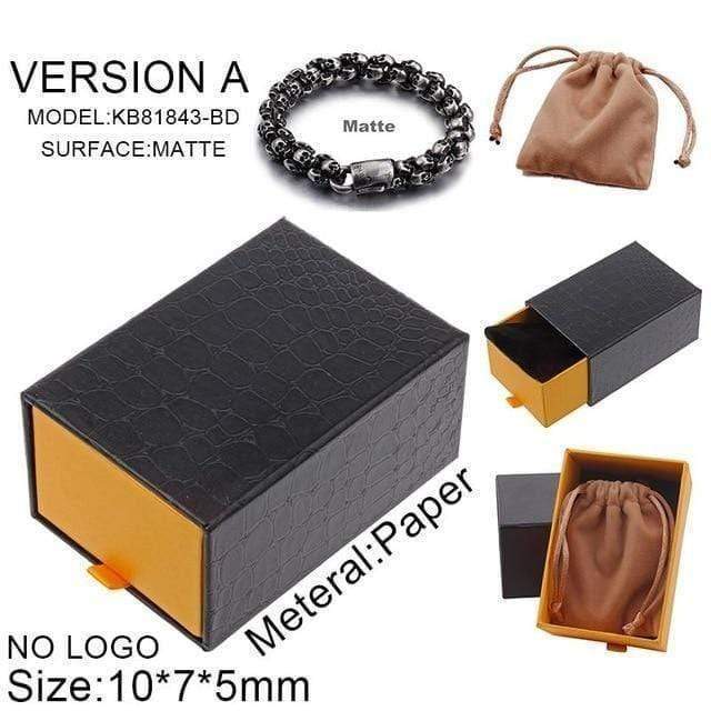 Planet Gates 22.5cm Long Skull Bracelets For Men Stainless Steel Shiny Skull Charm Link Chain Brecelets Male Gothic Jewelry