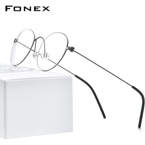 Planet Gates matter gray Titanium Glasses Frame Women Prescription Eyeglasses Men New Korean Myopia Optical Frames Morten Screwless Eyewear 7510