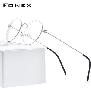 Planet Gates matter silver Titanium Glasses Frame Women Prescription Eyeglasses Men New Korean Myopia Optical Frames Morten Screwless Eyewear 7510