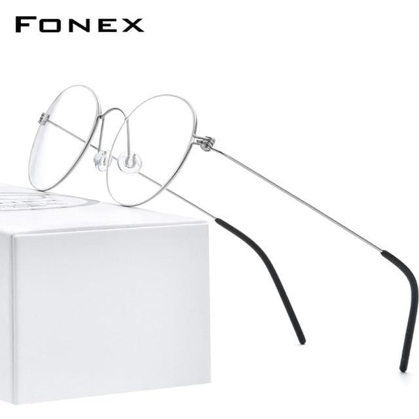 Planet Gates matter silver Titanium Glasses Frame Women Prescription Eyeglasses Men New Korean Myopia Optical Frames Morten Screwless Eyewear 7510