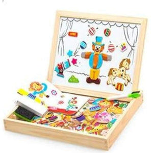 Planet Gates maxituan 100+PCS Wooden Magnetic Puzzle Figure/Animals/ Vehicle /Circus Drawing Board 5 styles Box Educational Toy Gift