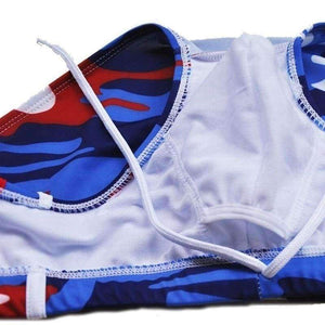 Planet Gates MB-005-BBW / XL Men's Briefs Triangle Trunks Padded Swimming Suit Sexy Low Waist Swimsuit Printed Beach Shorts XXL Swimwear For Men