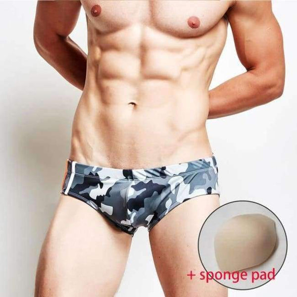 Planet Gates MB-005-G2 / XL Men's Briefs Triangle Trunks Padded Swimming Suit Sexy Low Waist Swimsuit Printed Beach Shorts XXL Swimwear For Men